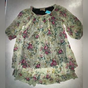 NWT Dejavu Shabby Chic Dress Small Medium S M Gauzy Spring Summer